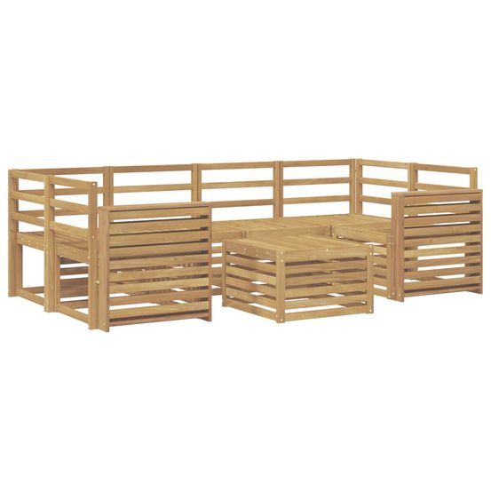 Ensemble de canapés d'extérieur 7 pc blanc bois d'acacia massif