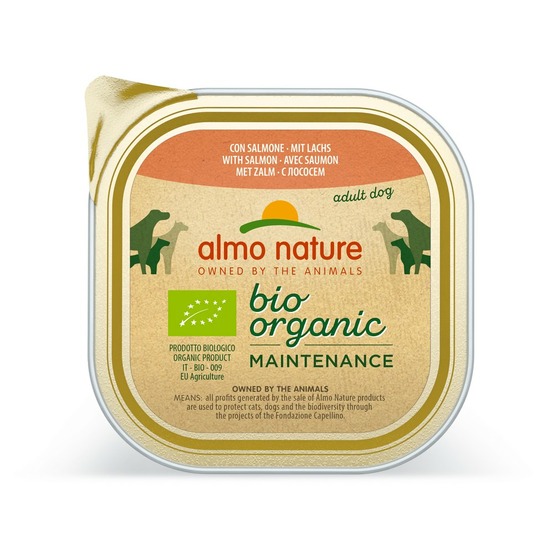 Almo nature - barquettes bio organic pour chien au saumon 300g