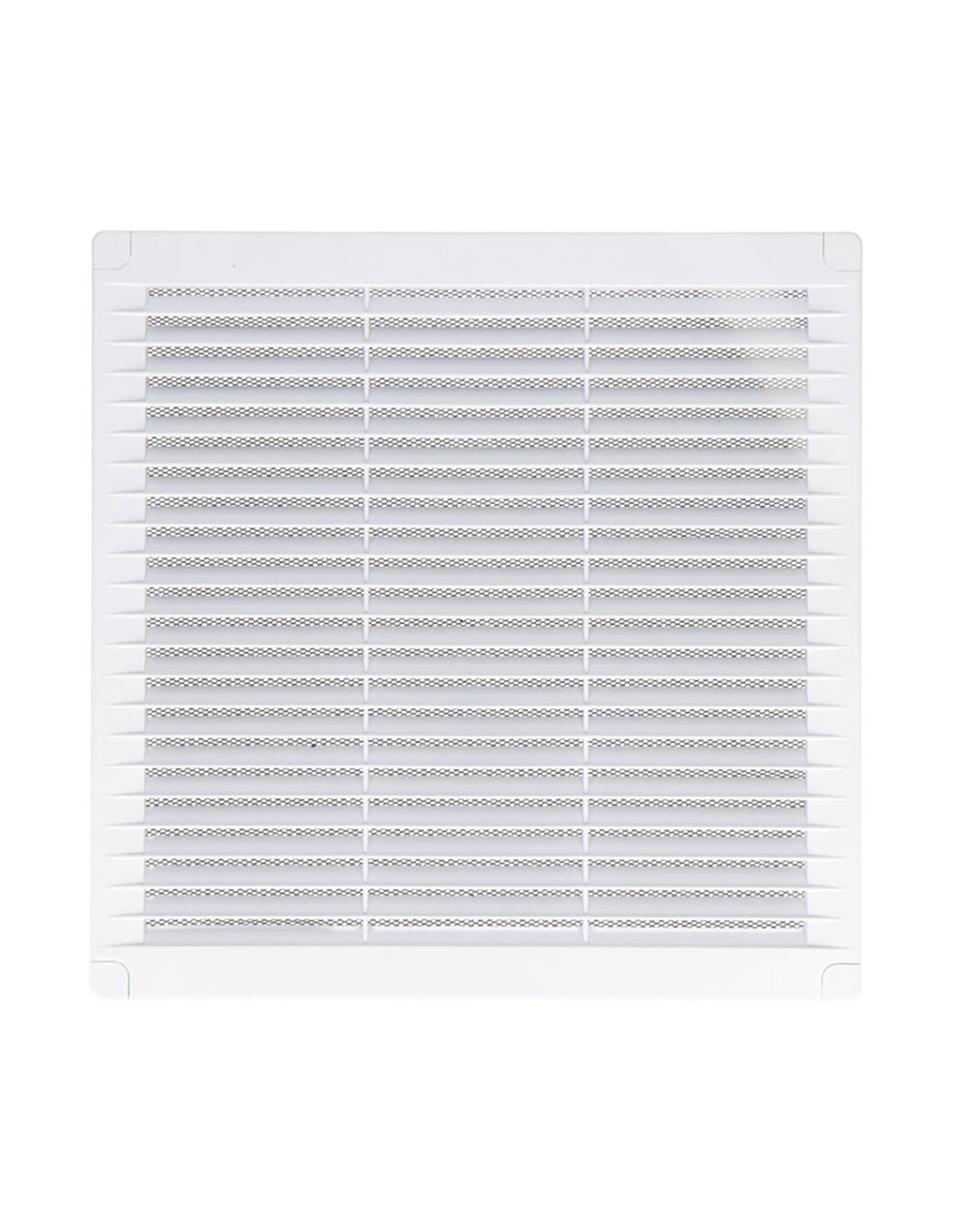 2 grille d'aération carrée avec bouchons et moustiquaire 100x100x7mm abs blanc