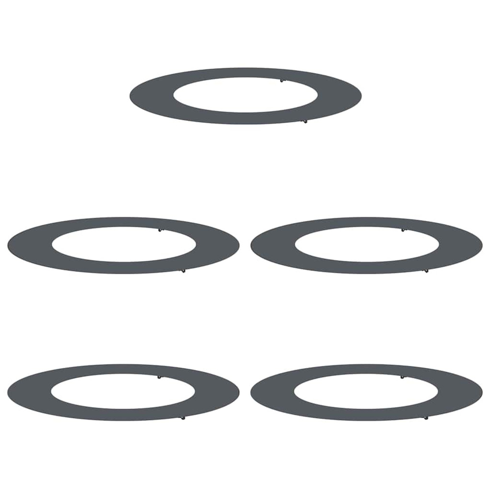 Adapté pour anneaux d'arbre plats 5 pcs anthracite ø50 / 80 cm
