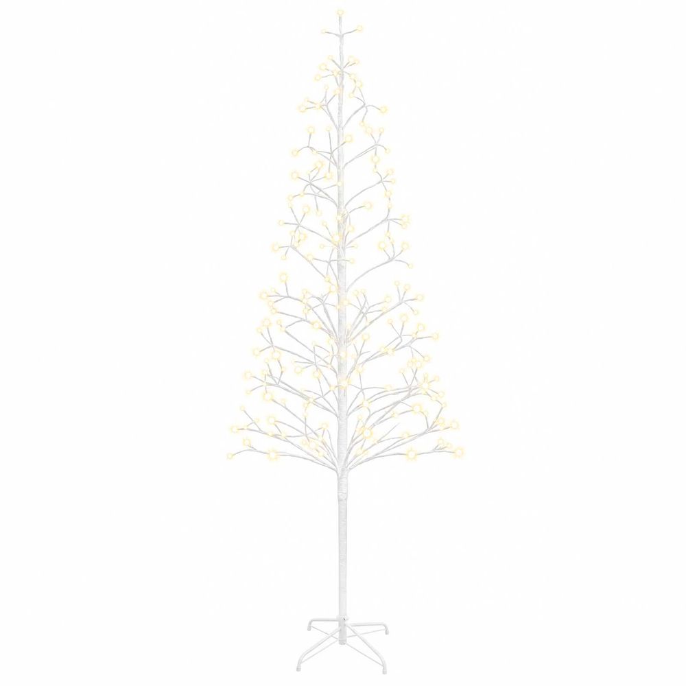 Sapin de noël lumineux led blanc 47 x 240 cm acier 268 led