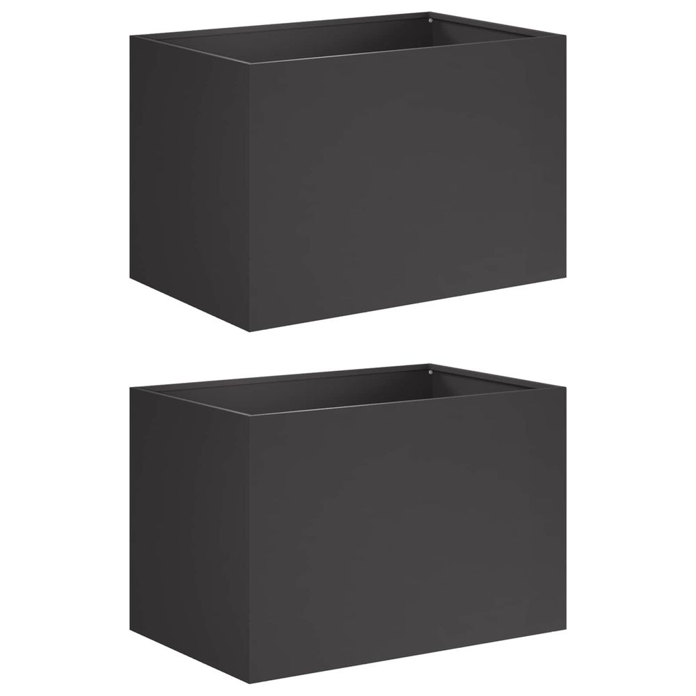 Cache-pot de jardin 2 pc noir 50 x 40 x 40 cm