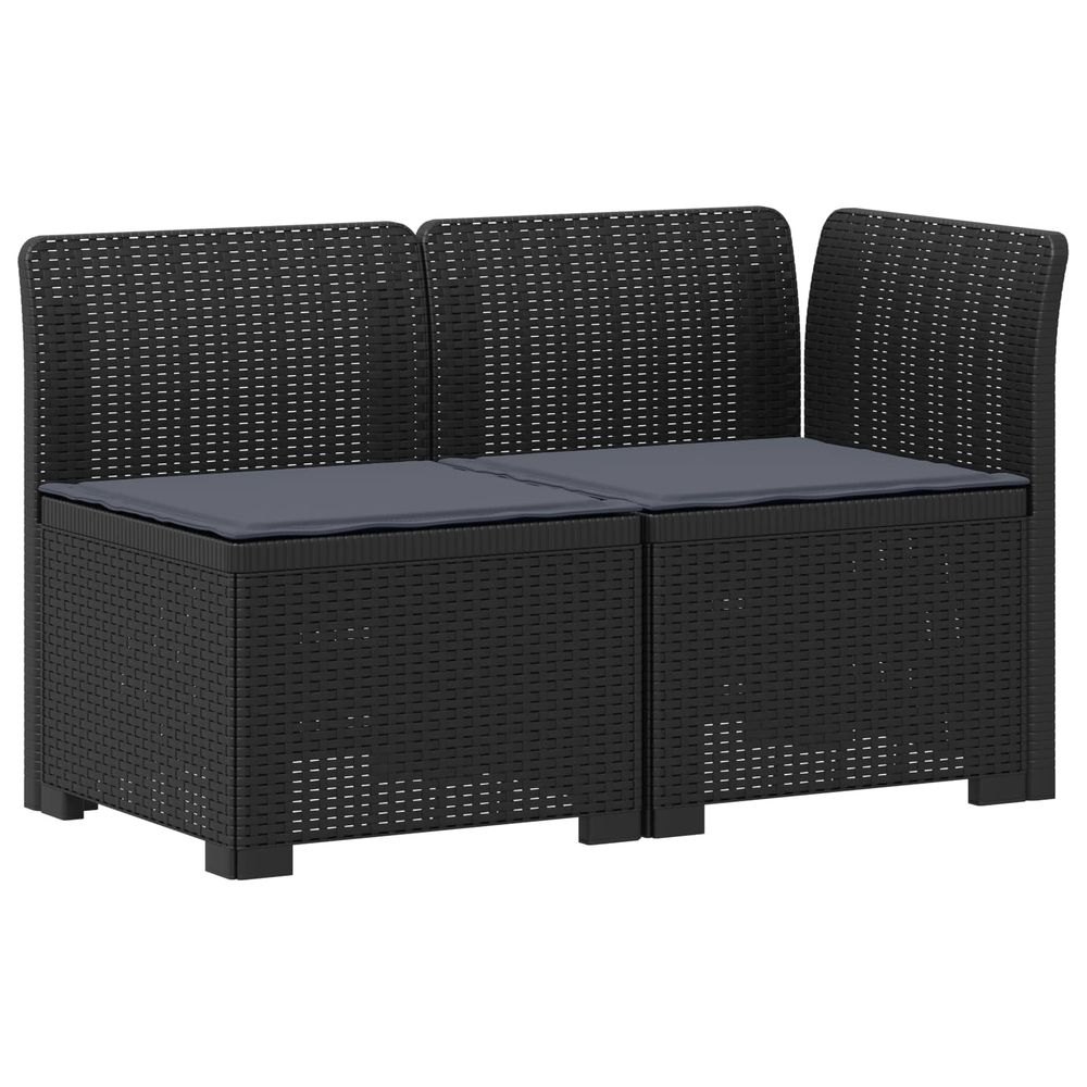 Canapé de jardin 2 places avec coussins look rotin 2 place pp
