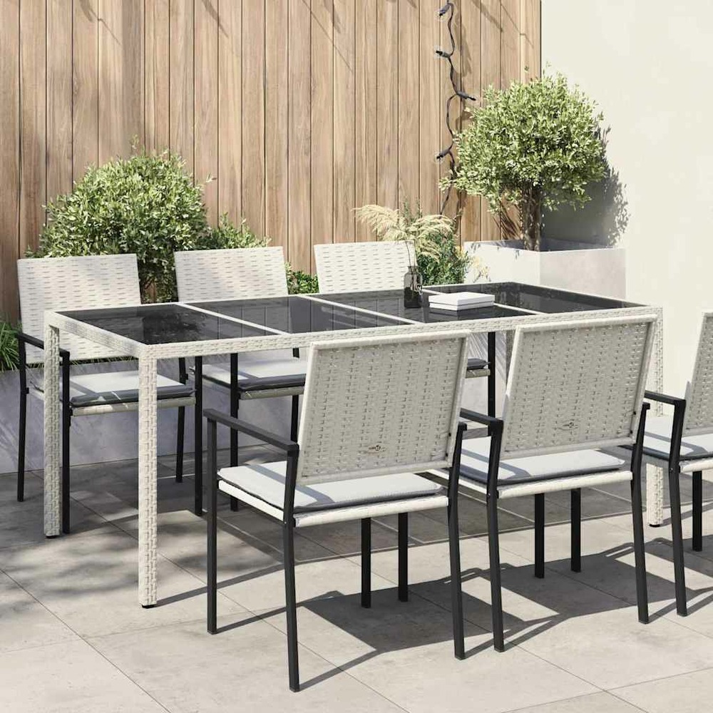 Table de jardin blanc 190 x 90 x 75 cm polyrotin