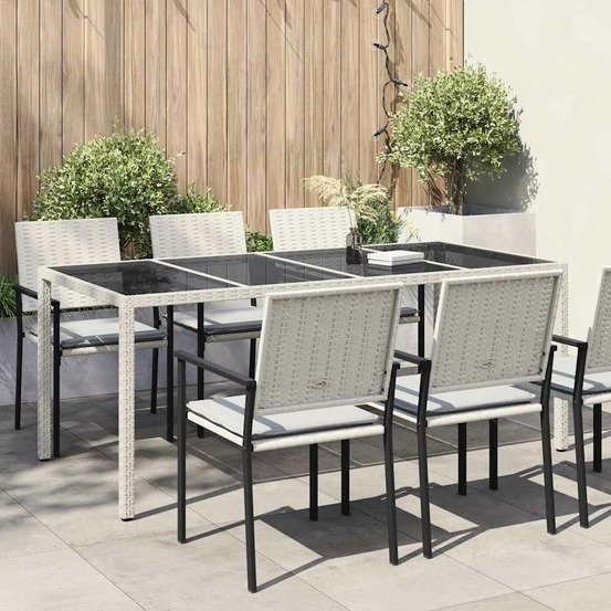 Table de jardin blanc 190 x 90 x 75 cm polyrotin
