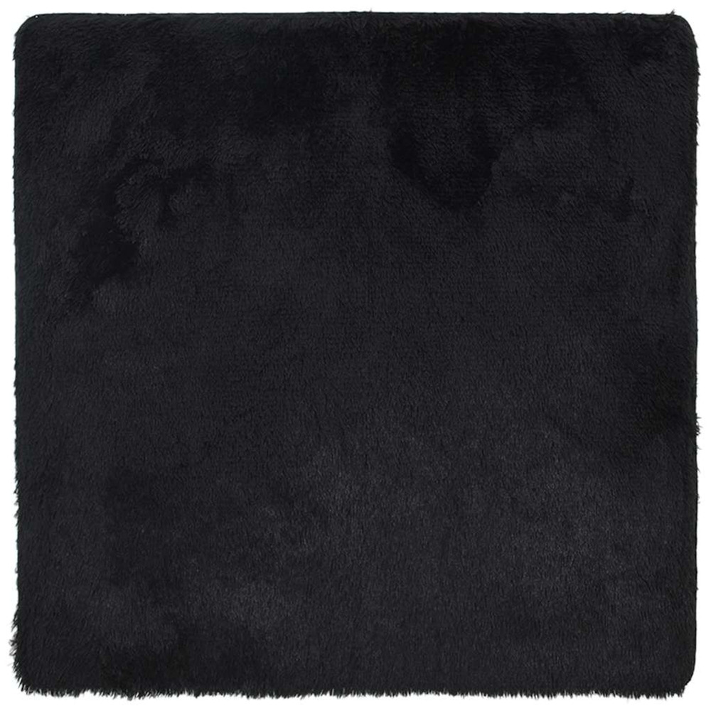 Tapis shaggy à poils longs navarra noir 240x240 cm polyester
