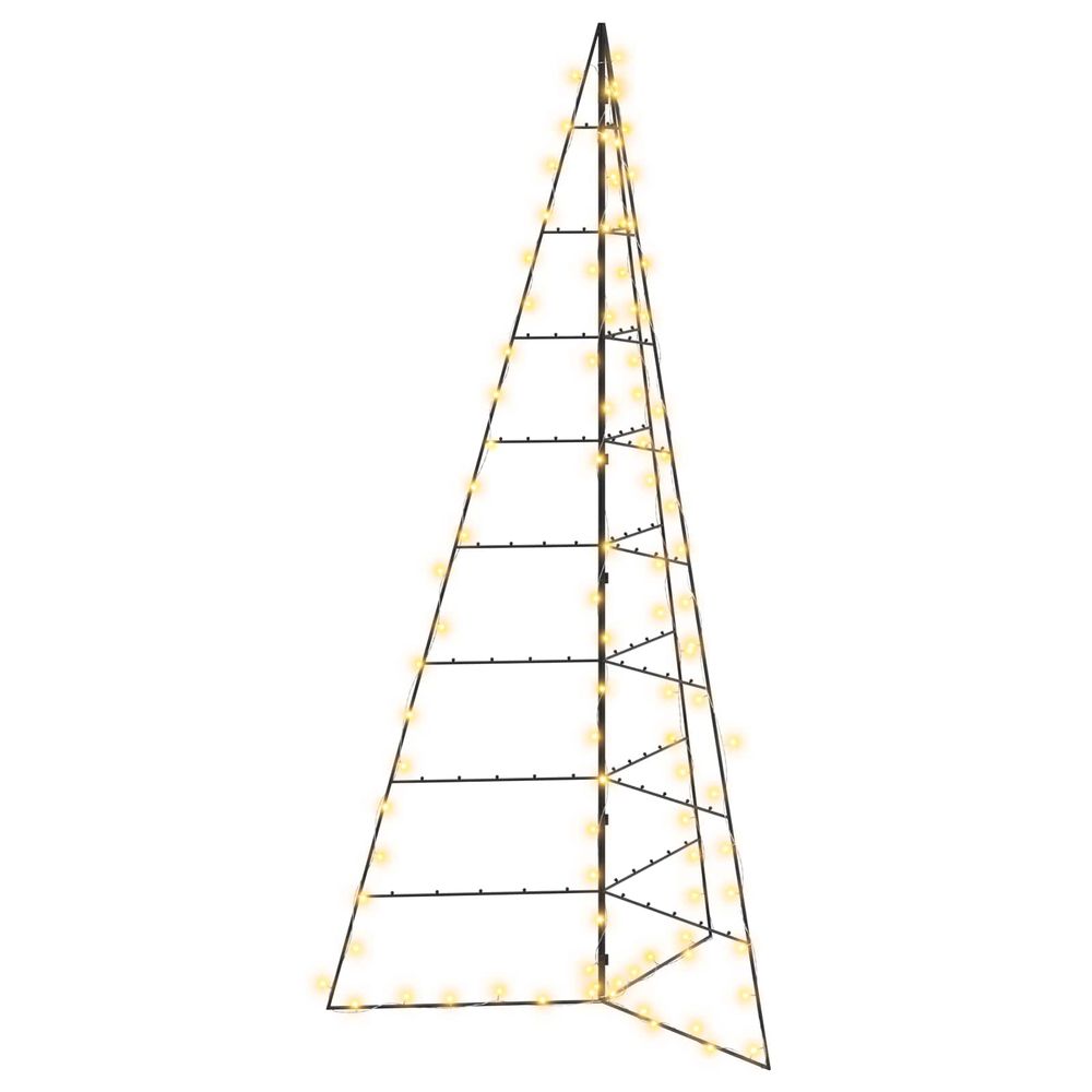 Arbre de noël en métal kuopio 210 cm blanc chaud acier noir