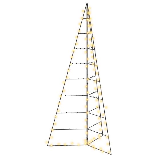 Arbre de noël en métal kuopio 210 cm blanc chaud acier noir