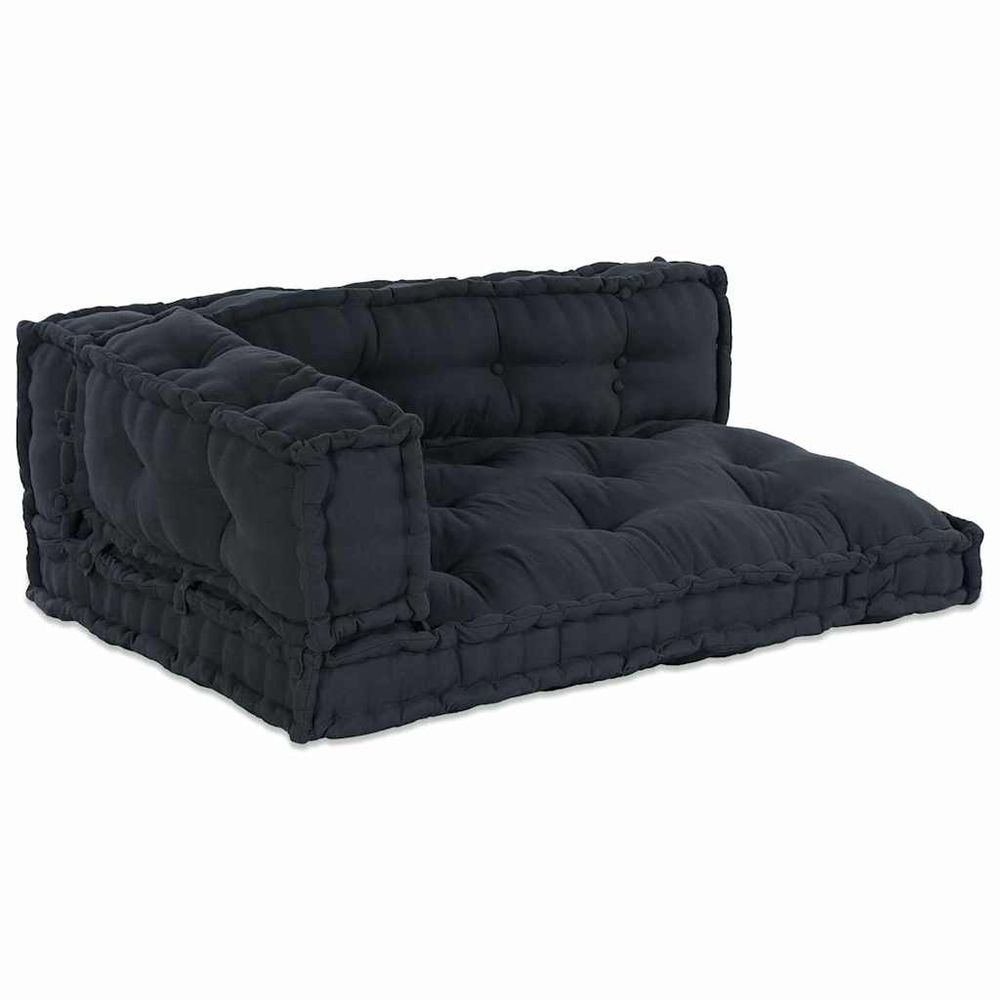 Coussin de canapé sur palette 3 pc tissu anthracite