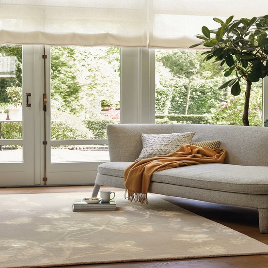 Tapis salon 200x280 fait à la main en laine beige clair et beige foncé