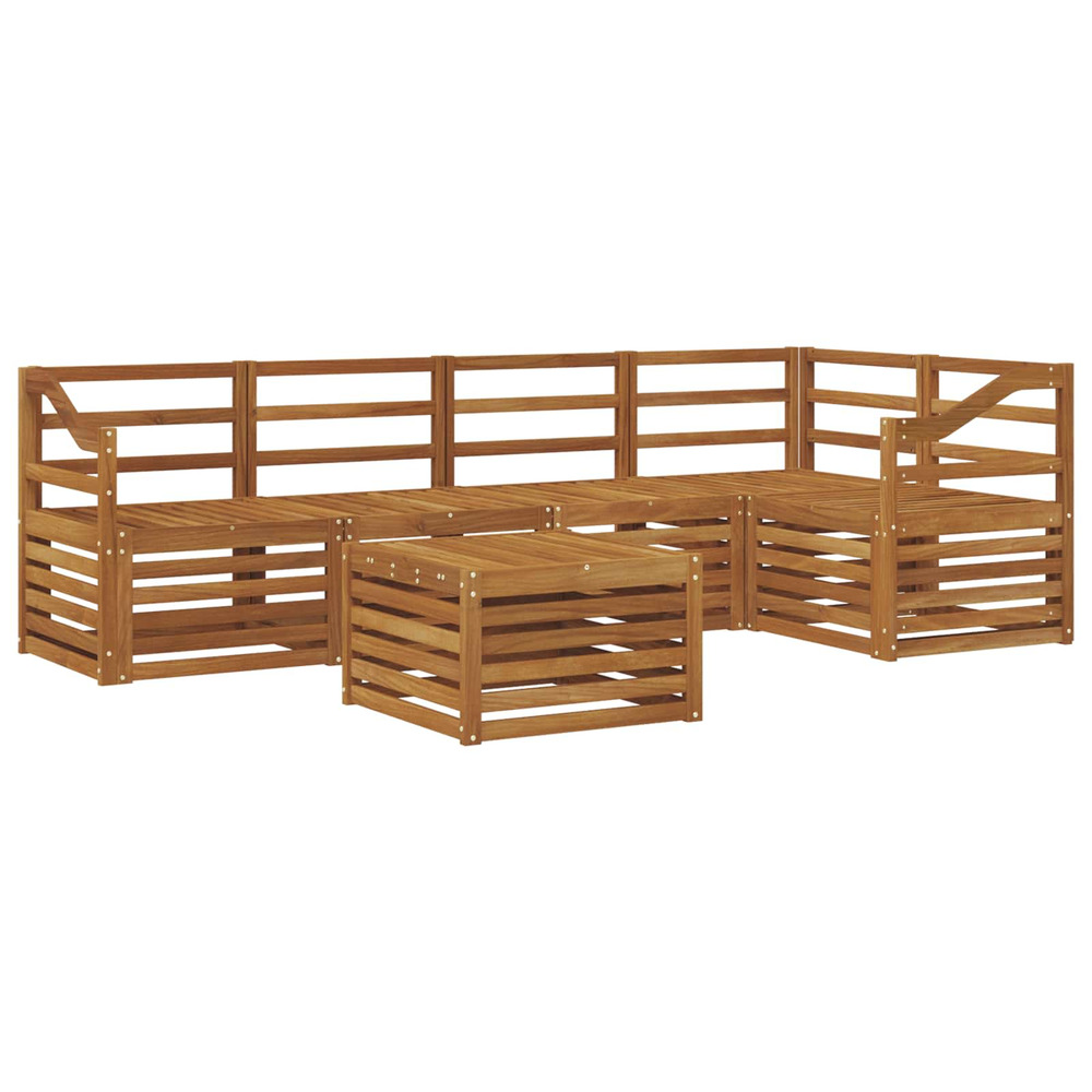 Ensembles de canapés 6 pcs naturel bois d'acacia massif