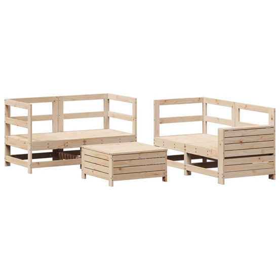 Salon de jardin 5 pcs bois de pin massif