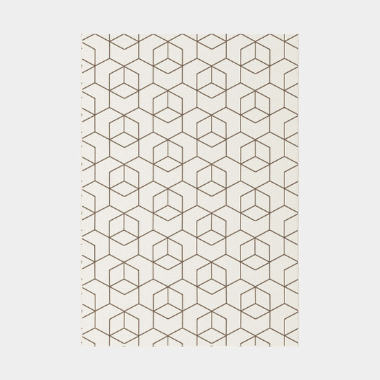 Tapis graphique essenza crème - cubes 3d - 160 x 230 cm