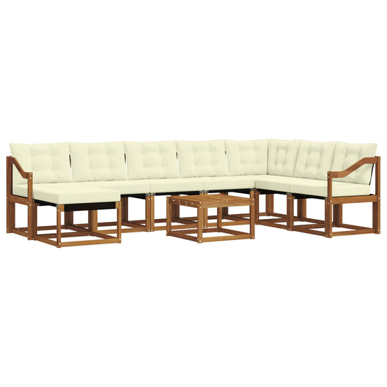 Ensemble de canapés d'extérieur 9 pcs naturel et crème