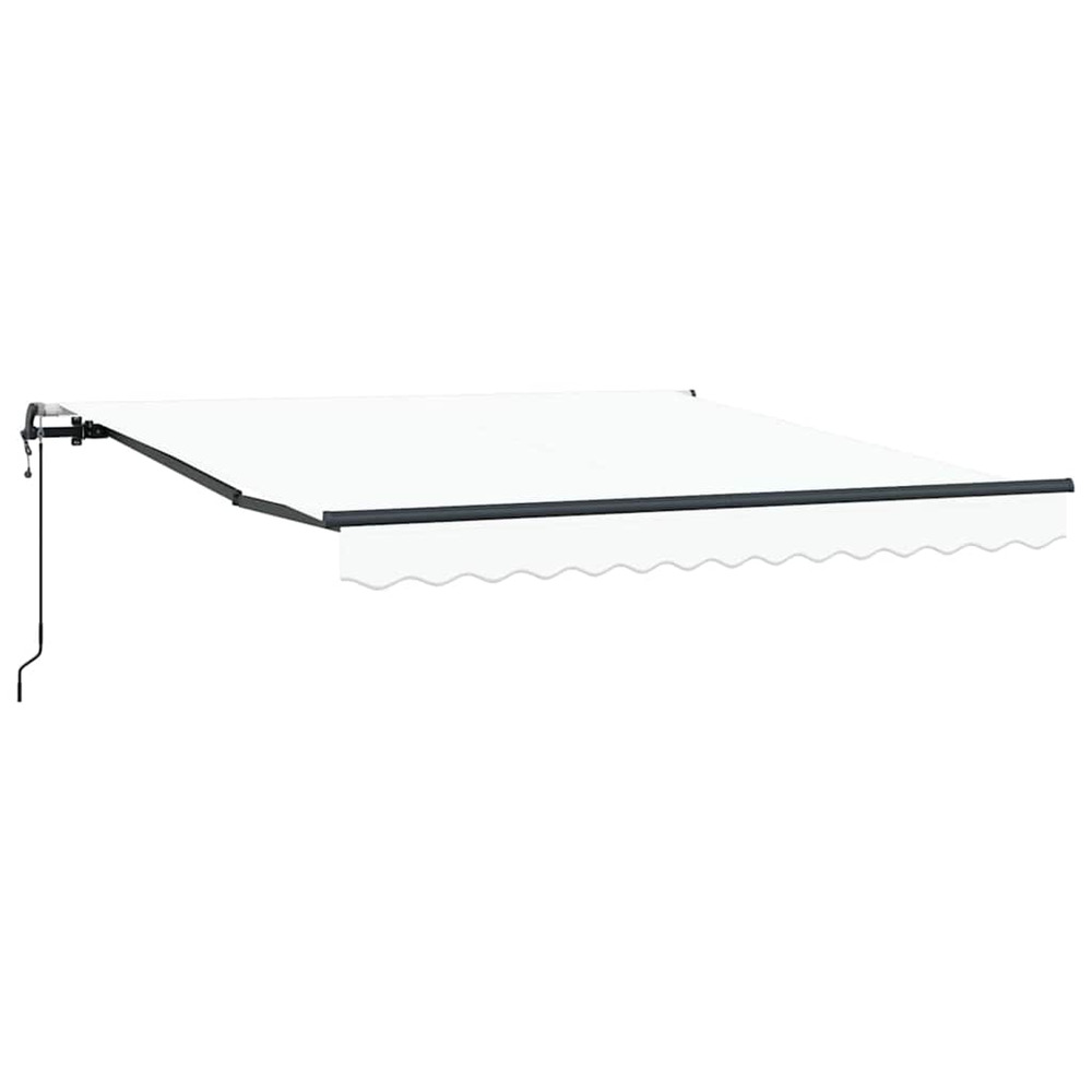 Auvent rétractable blanc 350 x 250 cm tissu et aluminium