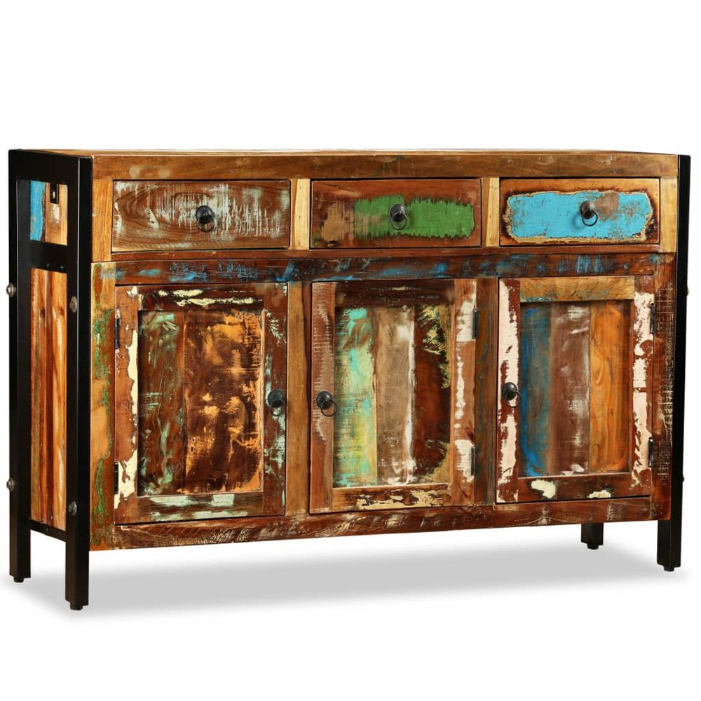 Buffet bois de récupération massif 120x35x76 cm