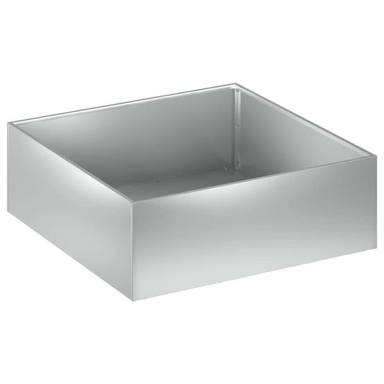 Cache-pot de jardin argenté 60 x 60 x 20 cm acier galvanisé