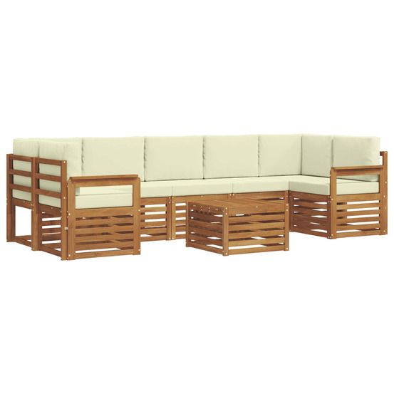 Ensemble de canapés d'extérieur 8 pc naturel et crème