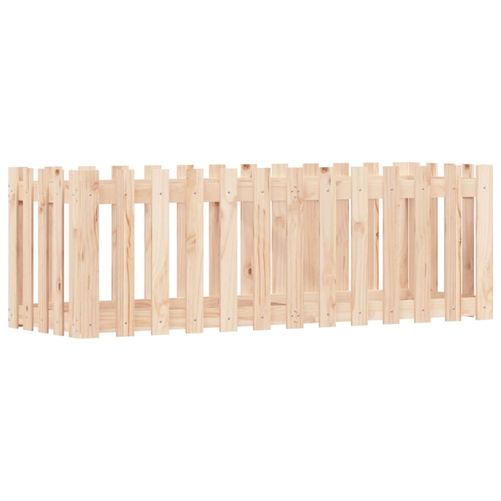 Lit surélevé de jardin design de clôture 150x50x50cm pin massif