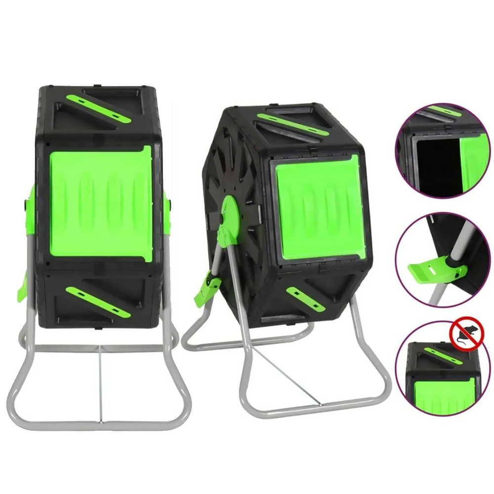 Composteur De Jardin Rotatif VEVOR 70 L Bac à Compost Rotatif 360° En