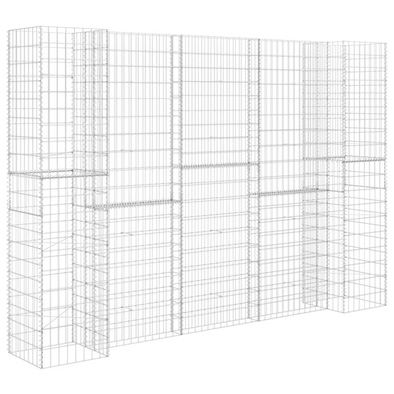 Jardinière à gabion en h 260 x 40 x 200 cm fil d' acier