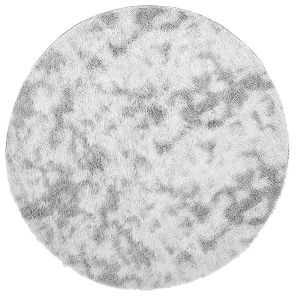 Tapis shaggy à poils longs navarra gris argenté 160x160 cm