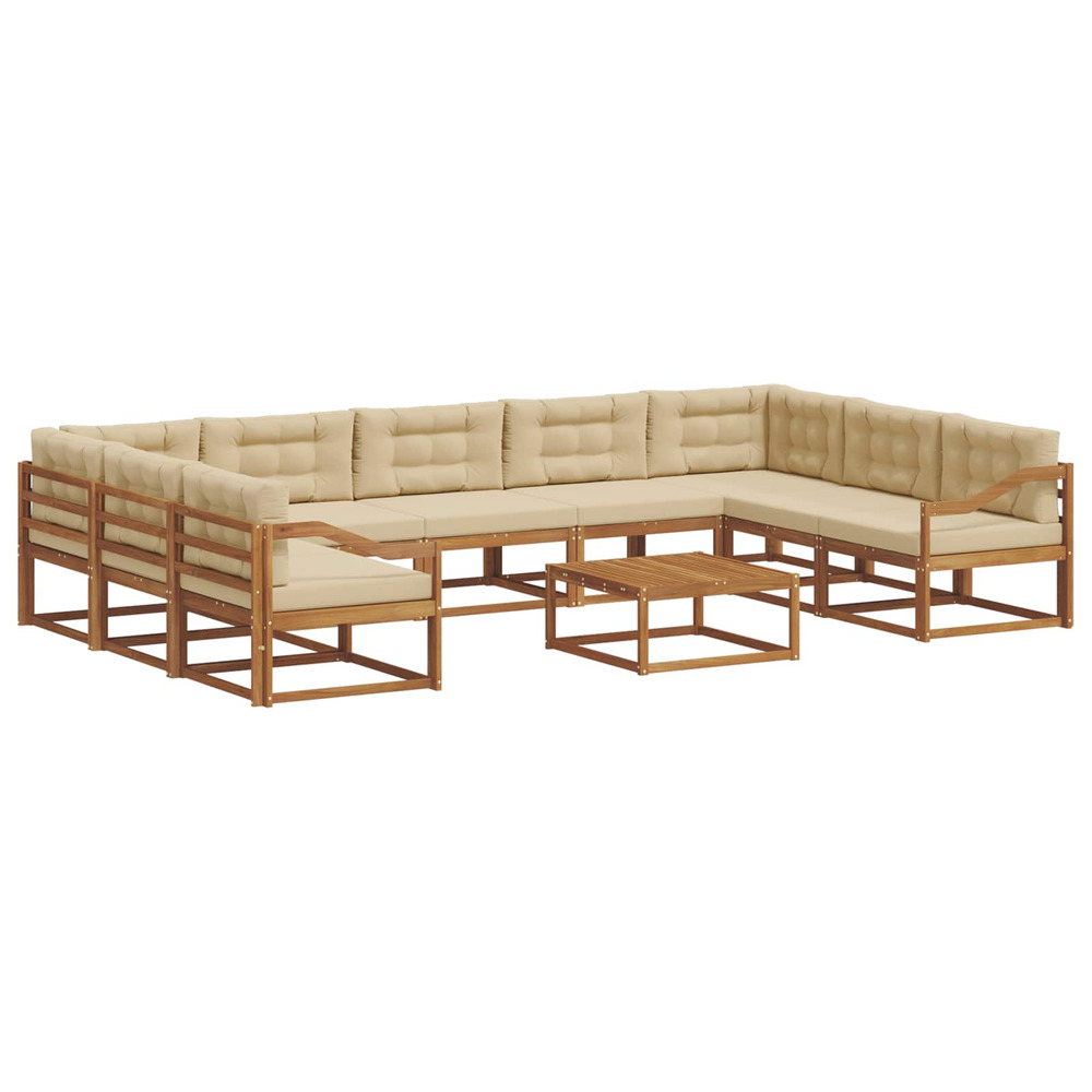 Ensemble de canapés d'extérieur 10 pcs naturel et beige