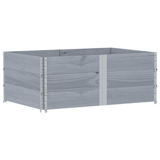 Jardinière bac lit surélevé plantes fleurs terrasse jardin 150 x 100 cm bois de pin massif gris