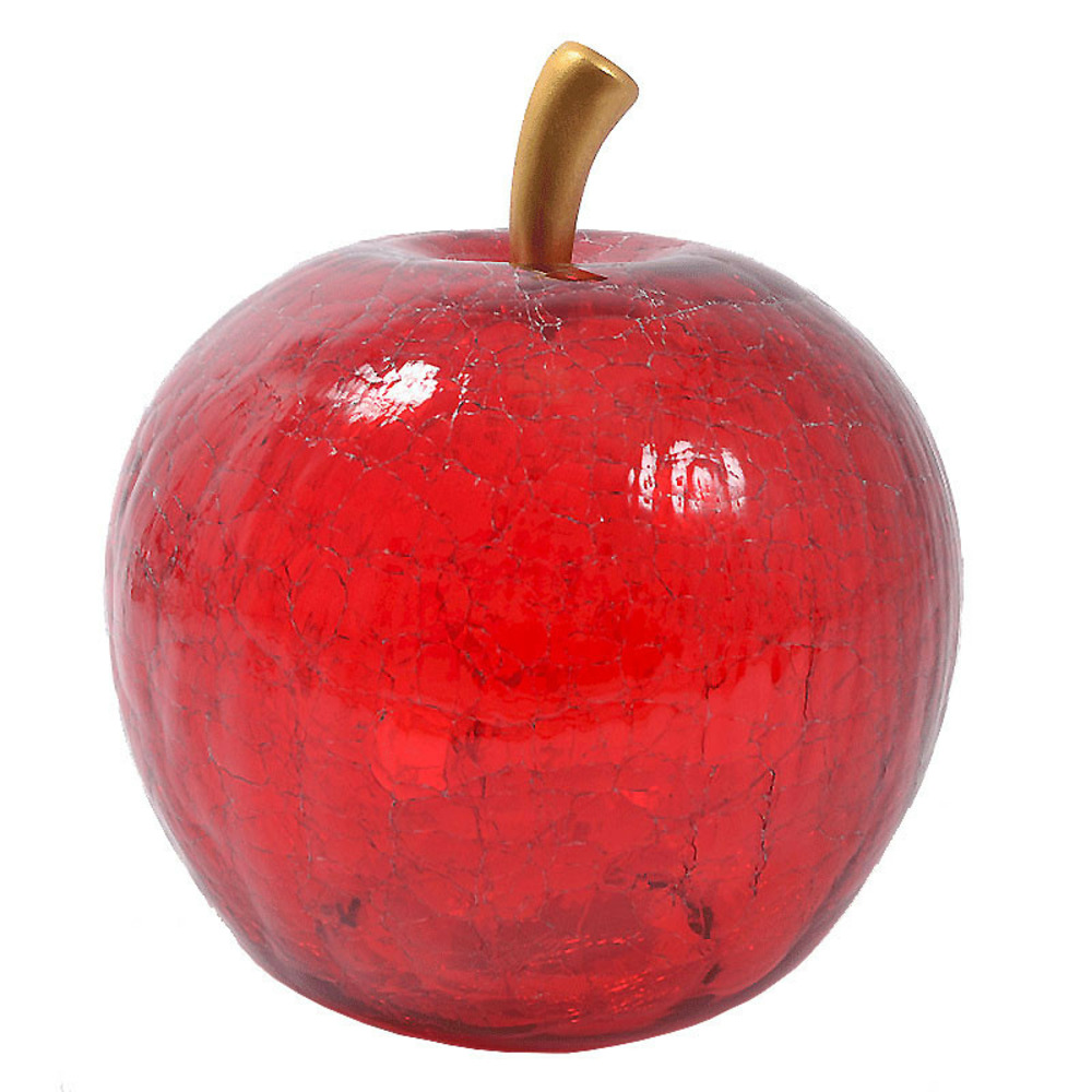 Pomme piros verre à led 22x22x24cm