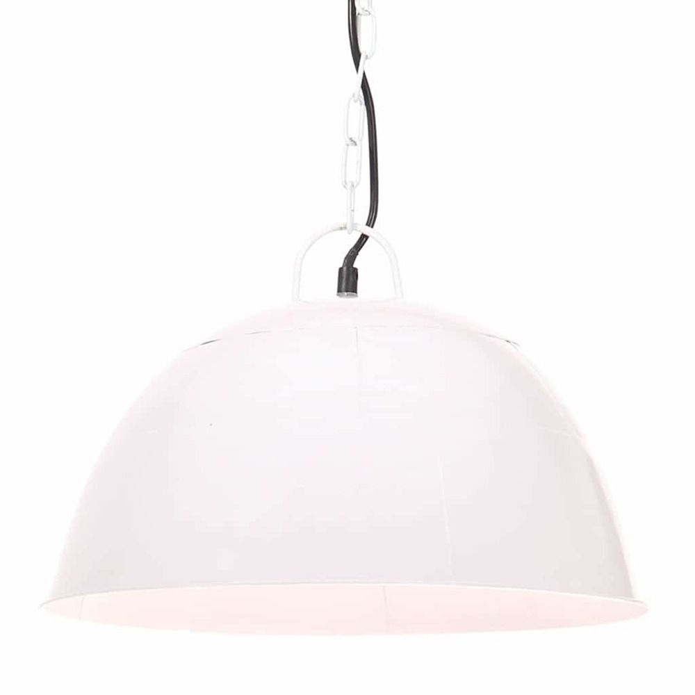 Lampe suspendue industrielle vintage 25 w blanc rond 41 cm e27