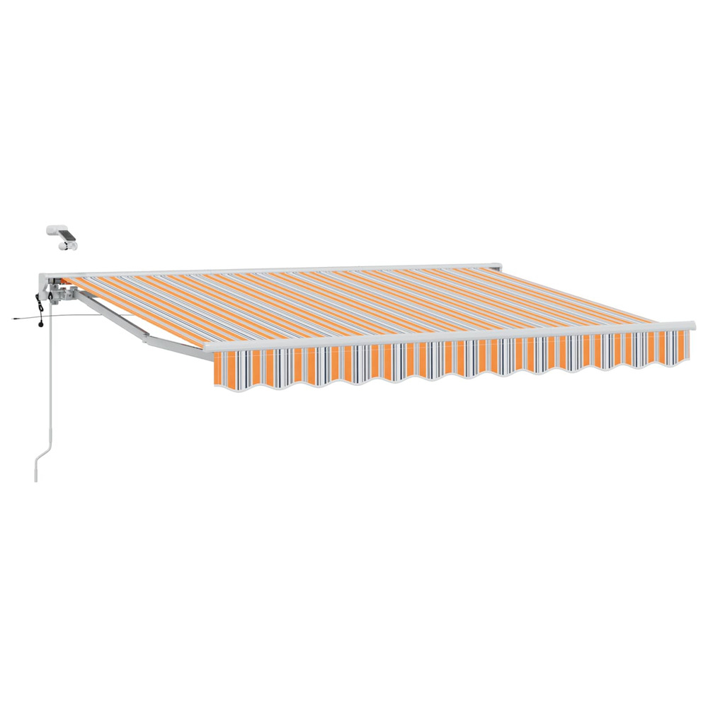 Auvent rétractable électrique bleu et orange 3,5 x 2,5 m