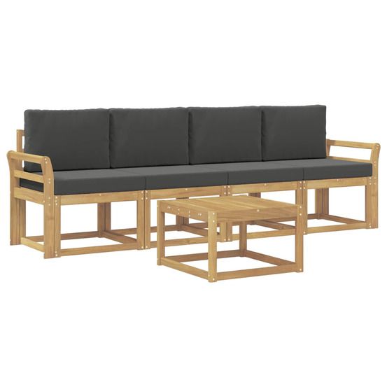 Ensemble de canapés d'extérieur 5 pc blanc et anthracite