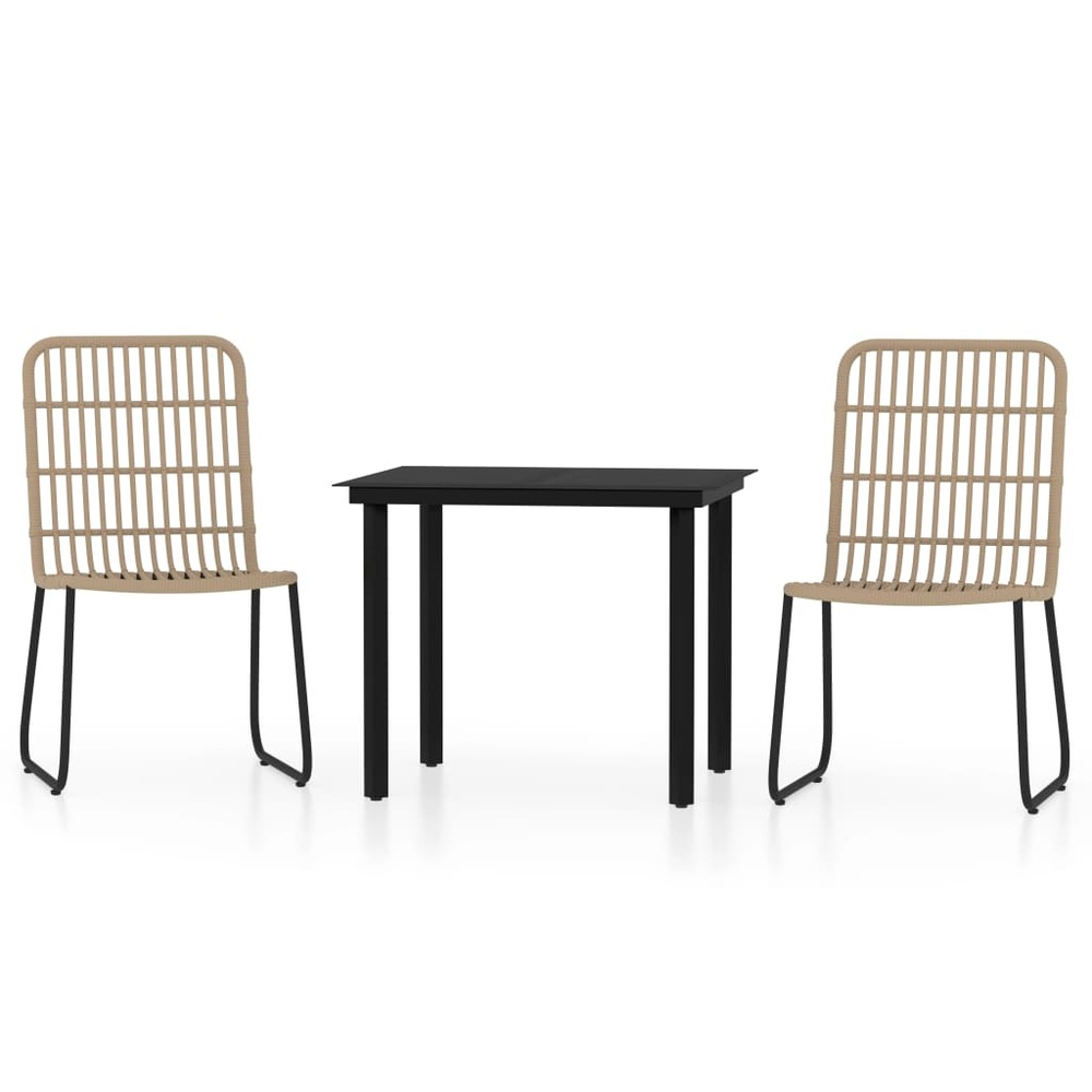 Ensemble à manger de jardin 3 pcs chêne