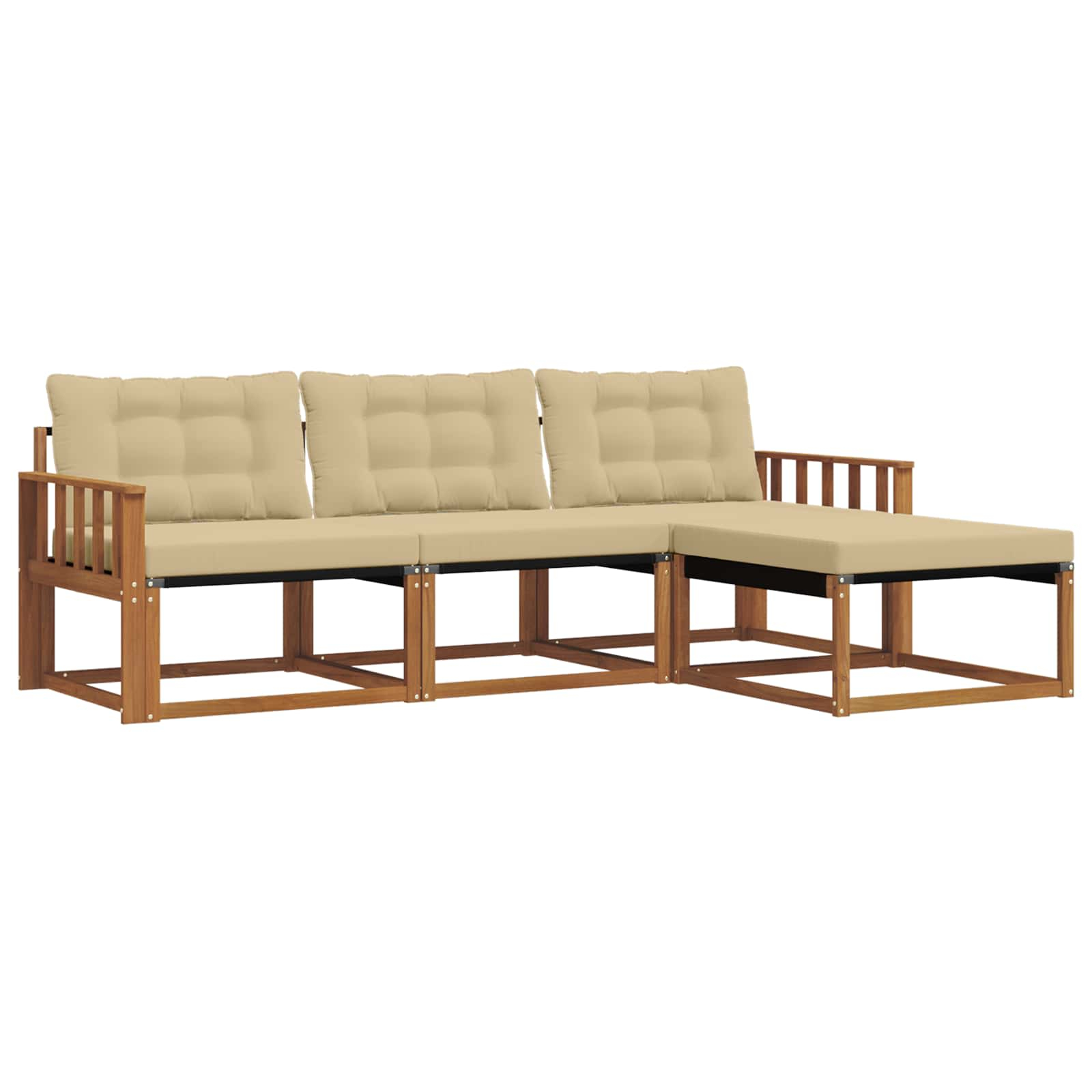 Ensemble de canapés d'extérieur 4 pcs naturel et beige