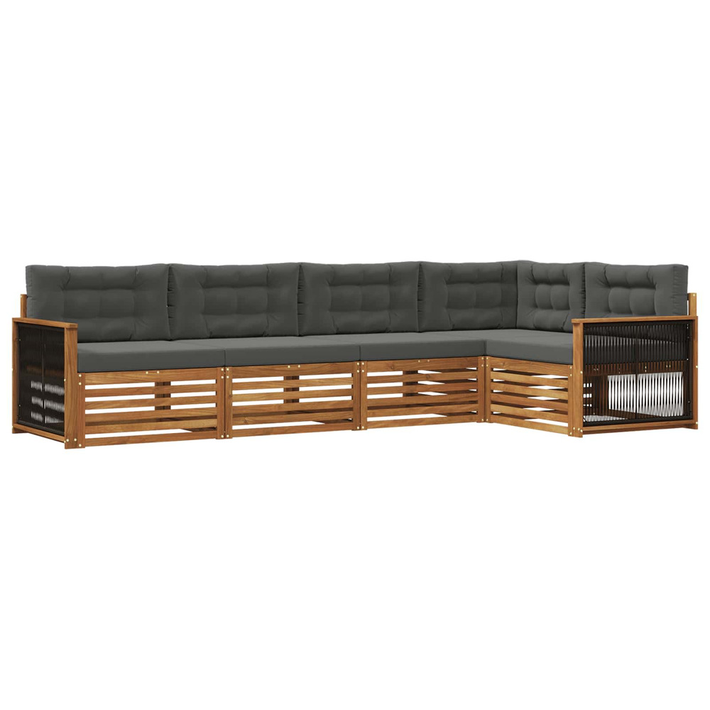 Ensemble de canapés d'extérieur 5 pcs naturel et anthracite