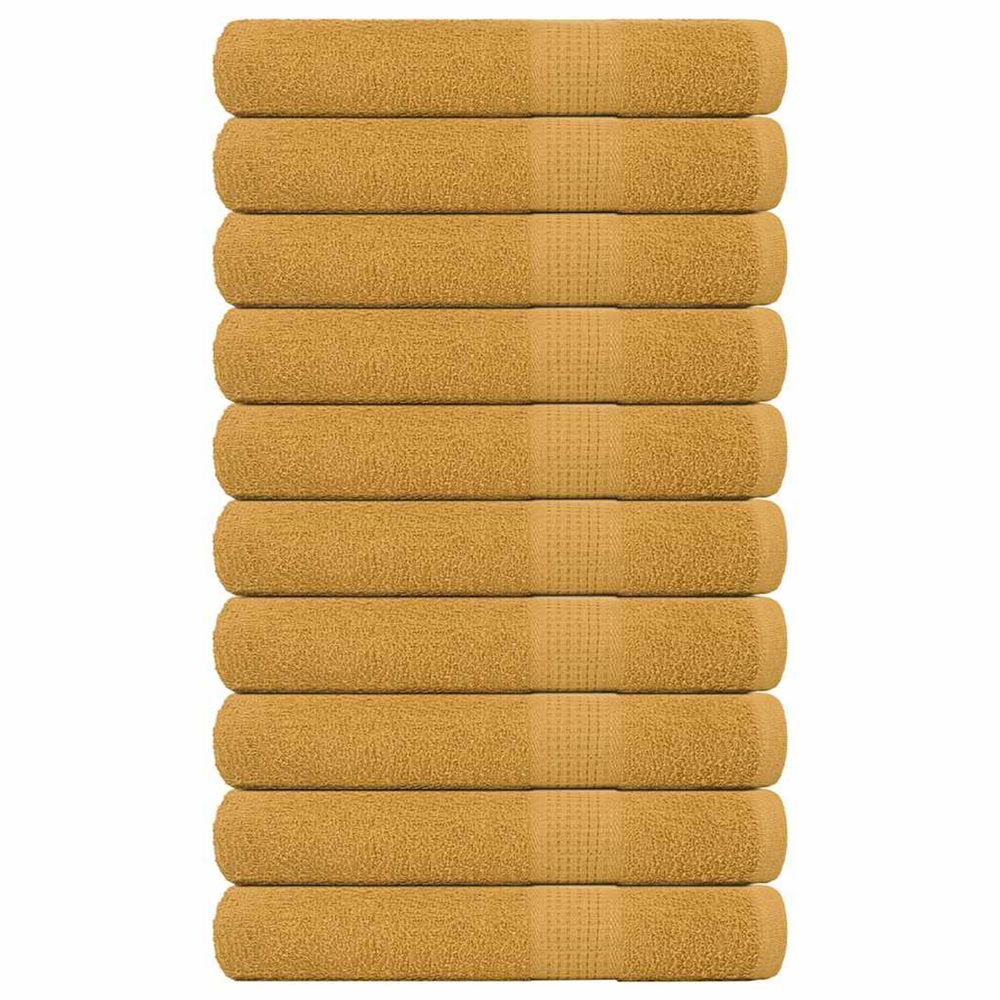Serviettes de sauna frogn 10 pcs doré 80x200 cm 360 g/m²