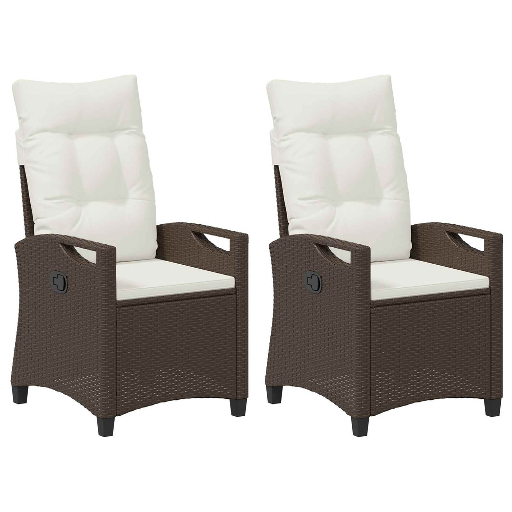 Chaise de jardin 2 pcs marron et crème 56 x 60 x 112 cm