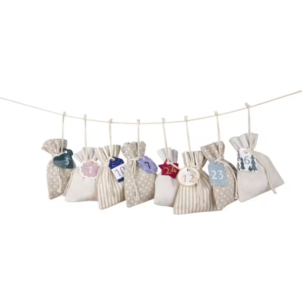 Calendrier de l'avent - sachets en tissu