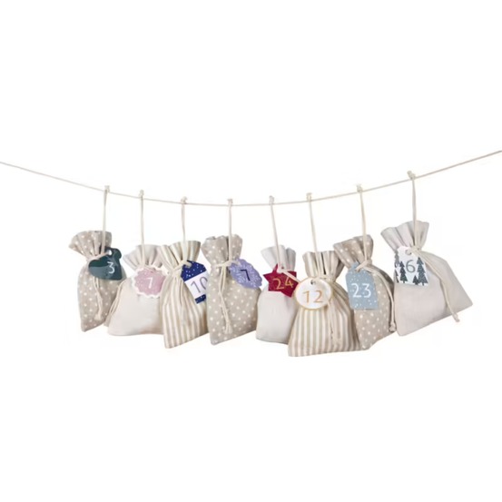 Calendrier de l'avent - sachets en tissu