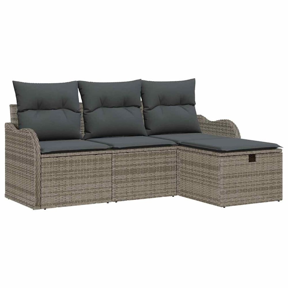 Ensemble de canapé de jardin 4 pc poly rotin