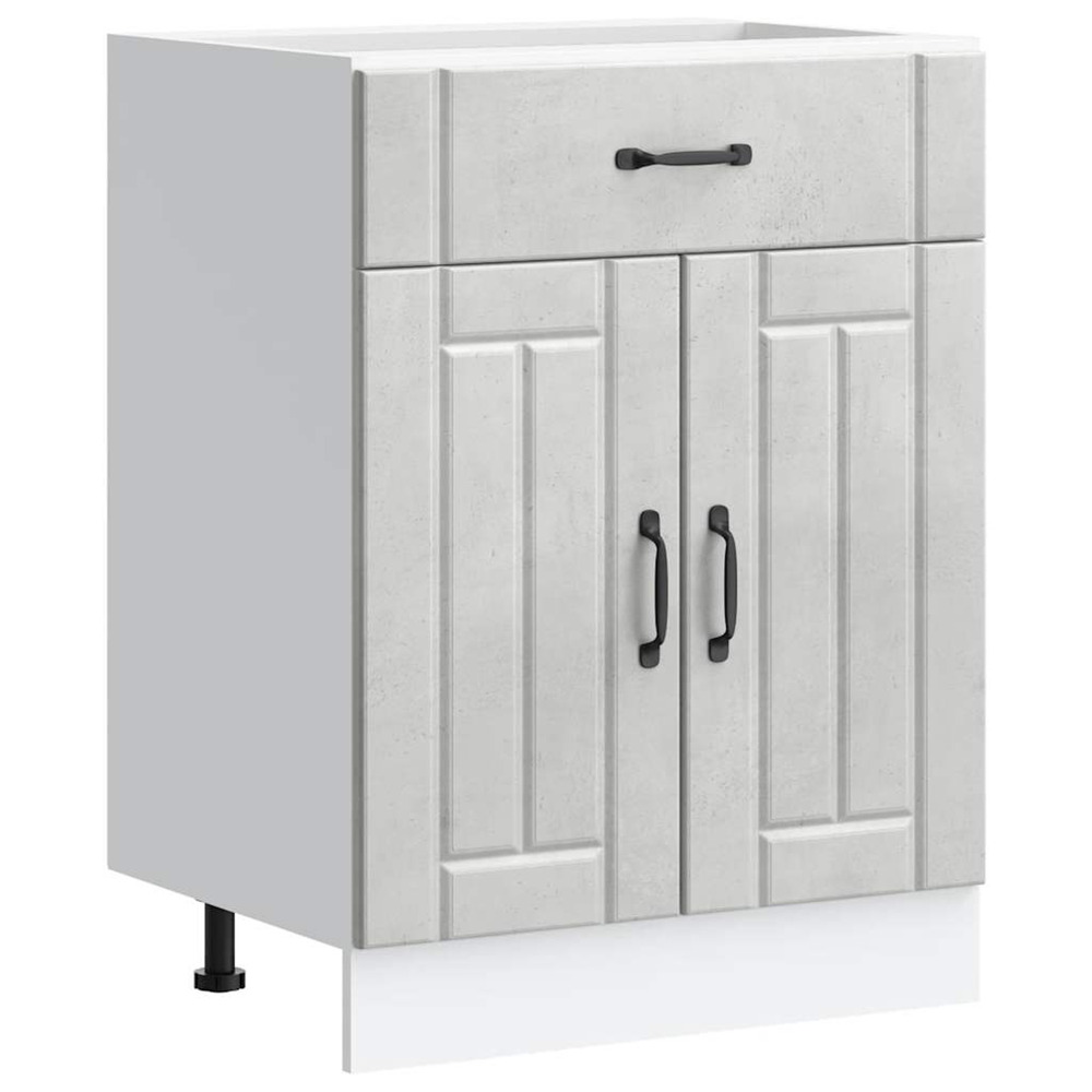 Armoire de cuisine lucca gris béton bois ingénierie