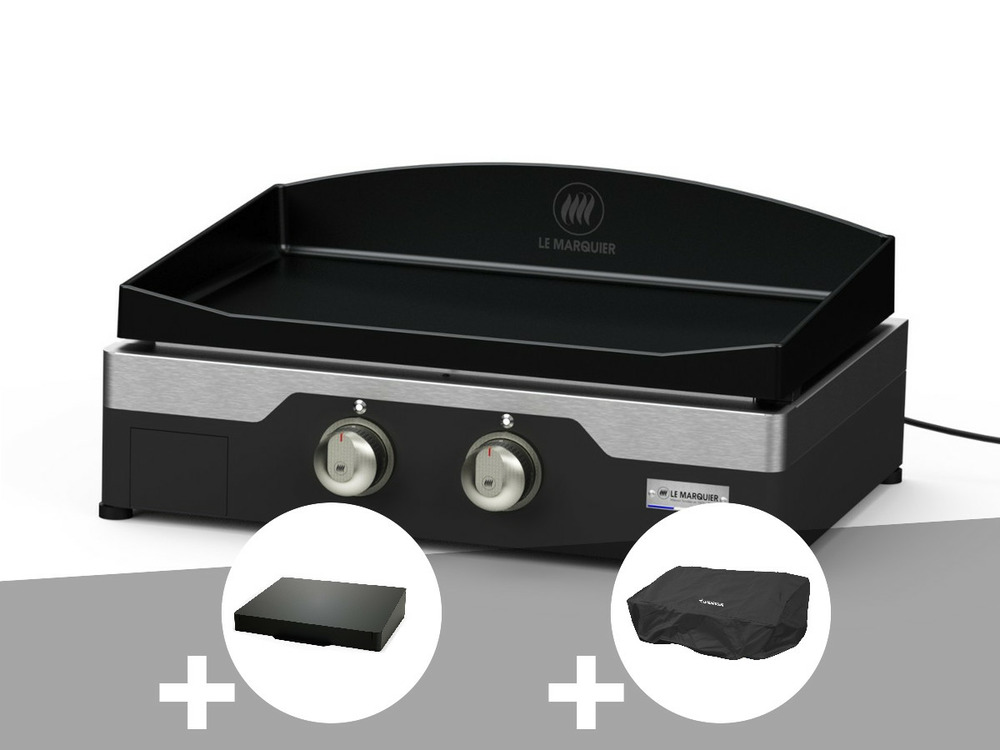 Plancha électrique allure 260 duo 60 x 40 cm + couvercle + housse