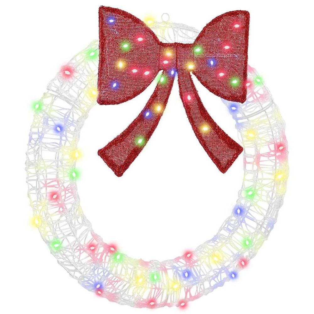 Couronne avec 60 led multicolore 76 x 8.5 x 76 cm acrylique