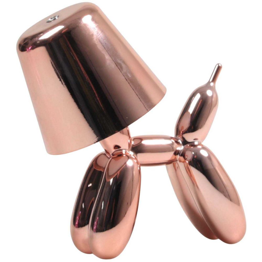 Lampe à poser led balloon dog 16 x 10 x 18 cm rose - or et argenté