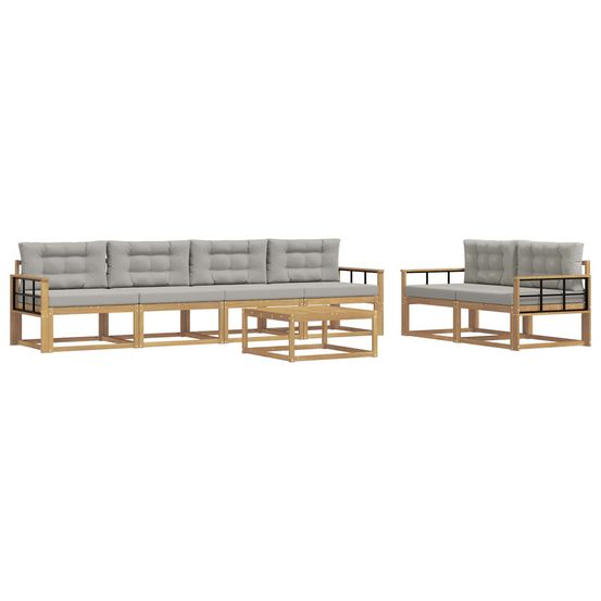 Ensemble de canapés d'extérieur 6 pc blanc et gris clair