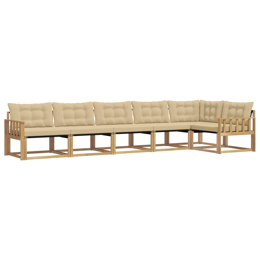 Ensemble de canapés d'extérieur 6 pcs blanc et beige