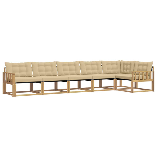 Ensemble de canapés d'extérieur 6 pcs blanc et beige