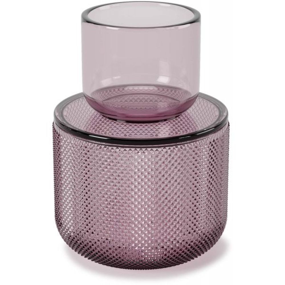 Pot en verre avec couvercle bougeoir intégré allira violet