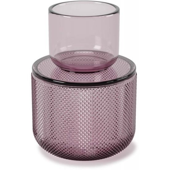 Pot en verre avec couvercle bougeoir intégré allira violet