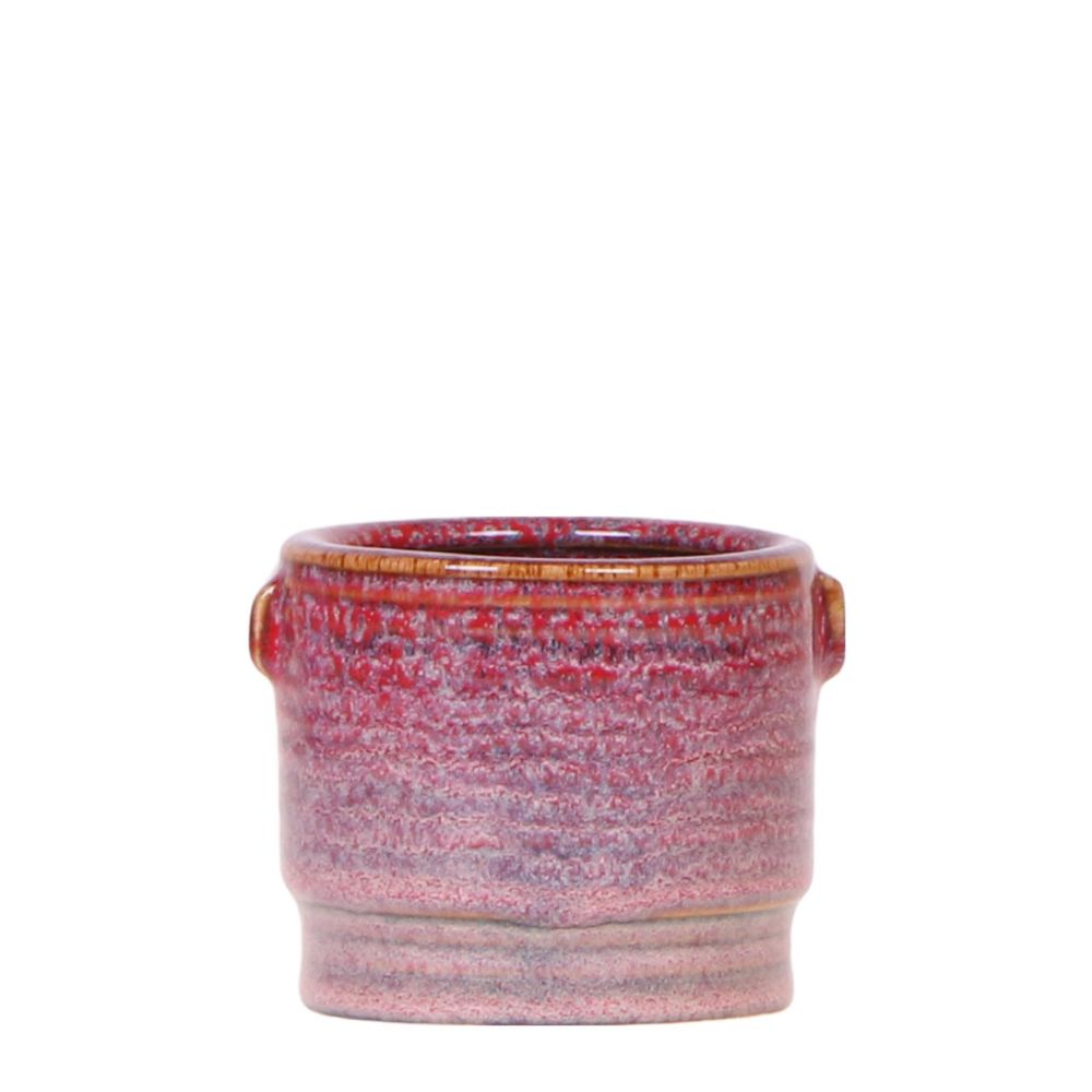 Cache-pot céramique émaillé - dégradé terracotta rétro - pot de 6cm